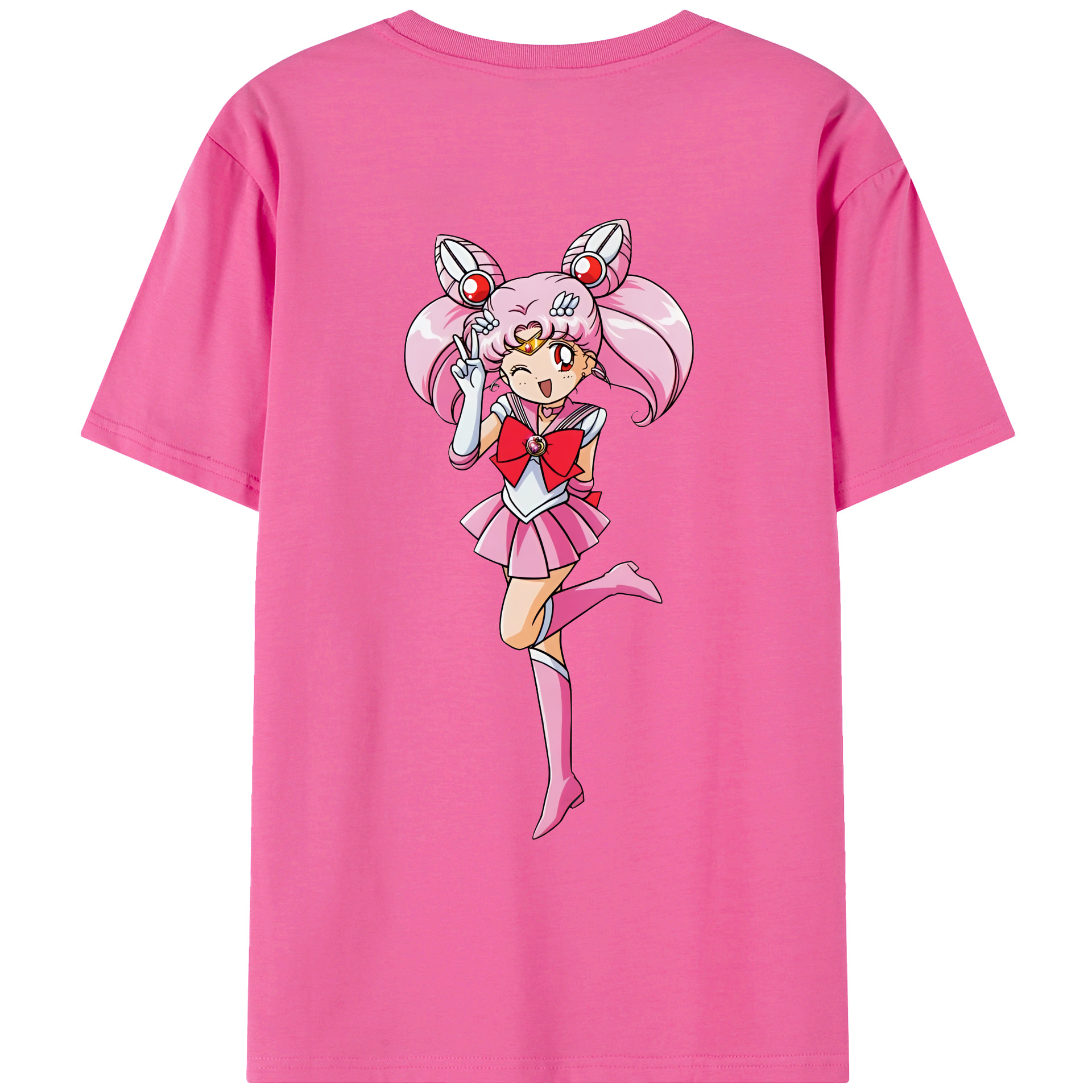 （画像用） 美少女戦士セーラームーン ちびうさ Sailor Moon Chibiusa Tsukino Usagi Small Lady Serenity レディース半袖Tシャツ(バックプリント)